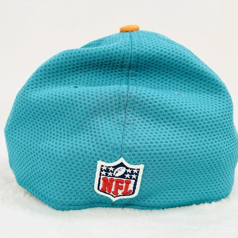New Era Miami Dolphins 2-Tone 39THIRTY‎ Stretch Flex Hat Cap S/M Turquoise NFL